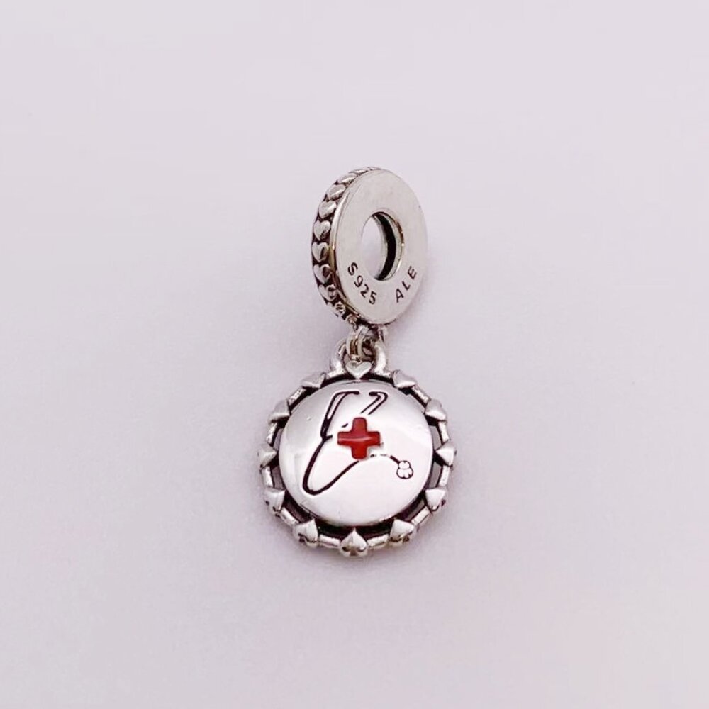 Pandora Stethoscope Engravable Dangle Charm S925 Silver with box